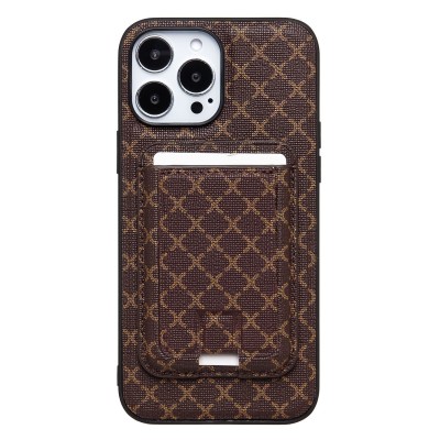 Чехол-накладка c картхолдером для Apple iPhone 13 Pro Max (кофейный) SM022 SafeMag