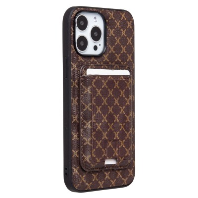 Чехол-накладка c картхолдером для Apple iPhone 13 Pro Max (кофейный) SM022 SafeMag