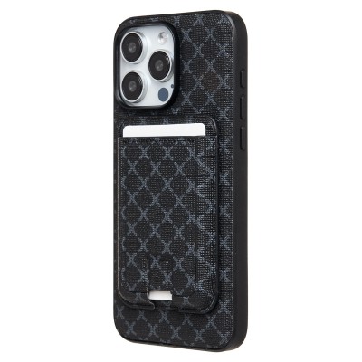 Чехол-накладка c картхолдером для Apple iPhone 15 Pro Max (черный) SM022 SafeMag