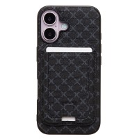 Чехол-накладка c картхолдером для Apple iPhone 16 (черный) SM022 SafeMag