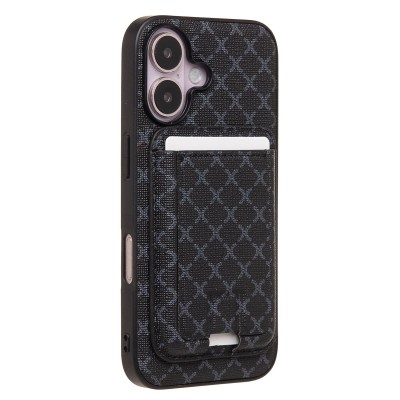 Чехол-накладка c картхолдером для Apple iPhone 16 (черный) SM022 SafeMag