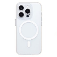 Чехол-накладка для Apple iPhone 15 Pro (белый/матово-прозрачный) SM038 SafeMag