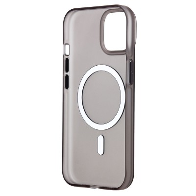 Чехол-накладка для Apple iPhone 15 (черный/матово-прозрачный) SM038 SafeMag