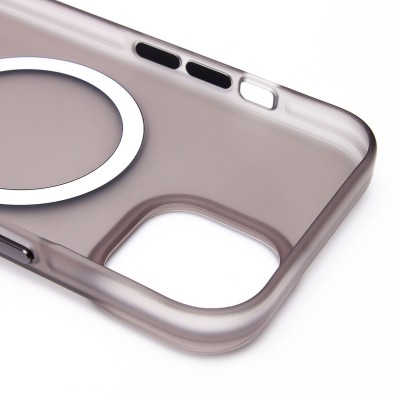 Чехол-накладка для Apple iPhone 15 (черный/матово-прозрачный) SM038 SafeMag