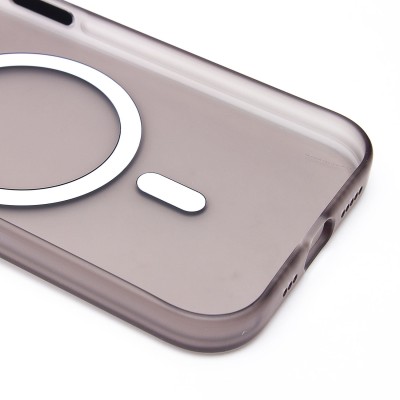 Чехол-накладка для Apple iPhone 15 (черный/матово-прозрачный) SM038 SafeMag