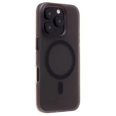 Чехол-накладка для Apple iPhone 16 Pro (черный/матово-прозрачный) SM038 SafeMag