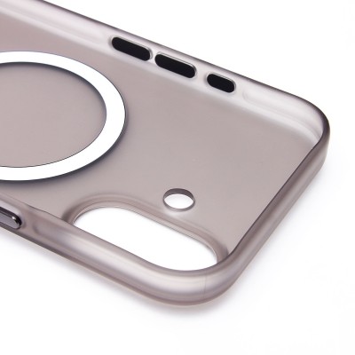 Чехол-накладка для Apple iPhone 16 (черный/матово-прозрачный) SM038 SafeMag