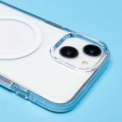 Чехол-накладка для Apple iPhone 15 (прозрачный) SM039 SafeMag