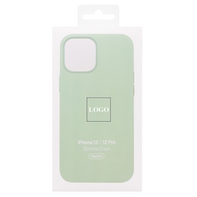 Чехол-накладка для Apple iPhone 12/iPhone 12 Pro (фисташковый) ORG Silicone Case SafeMag с анимацией