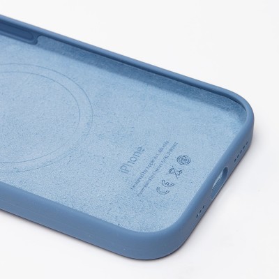 Чехол-накладка для Apple iPhone 15 (морозно-голубой) ORG Silicone Case SafeMag с анимацией