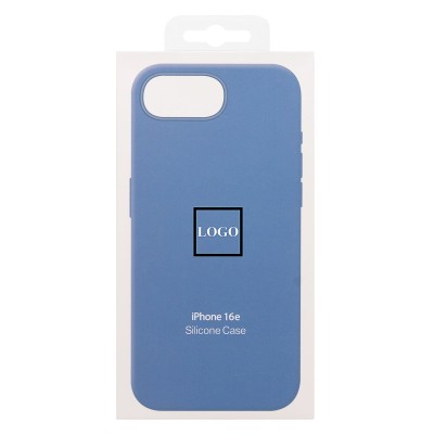Чехол-накладка для Apple iPhone 16e (морозно-голубой) ORG Silicone Case SafeMag с анимацией