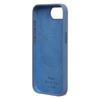 Чехол-накладка для Apple iPhone 16e (морозно-голубой) ORG Silicone Case SafeMag с анимацией