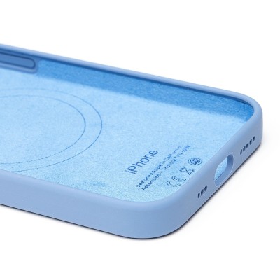 Чехол-накладка для Apple iPhone 16e (морозно-голубой) ORG Silicone Case SafeMag с анимацией