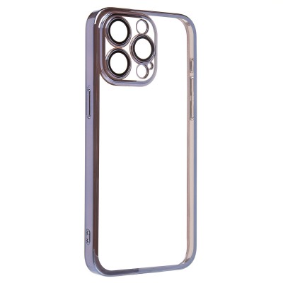 Чехол-накладка для Apple iPhone 15 Pro Max (голубой) PC073 с закрытой камерой
