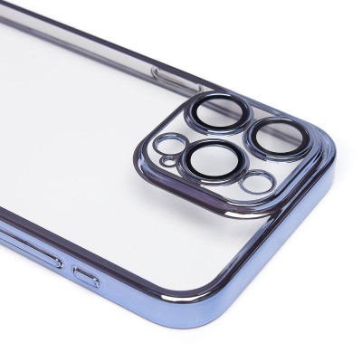 Чехол-накладка для Apple iPhone 15 Pro Max (голубой) PC073 с закрытой камерой