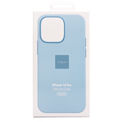 Чехол-накладка для Apple iPhone 14 Pro (небесно-голубой) ORG Silicone Case SafeMag с анимацией