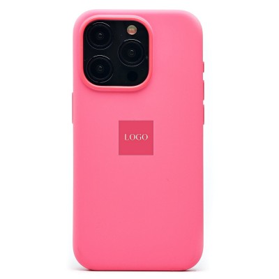 Чехол-накладка для Apple iPhone 15 Pro (розовый) ORG Silicone Case SafeMag с анимацией