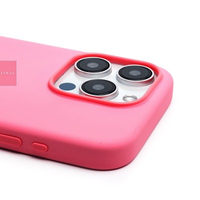 Чехол-накладка для Apple iPhone 15 Pro (розовый) ORG Silicone Case SafeMag с анимацией