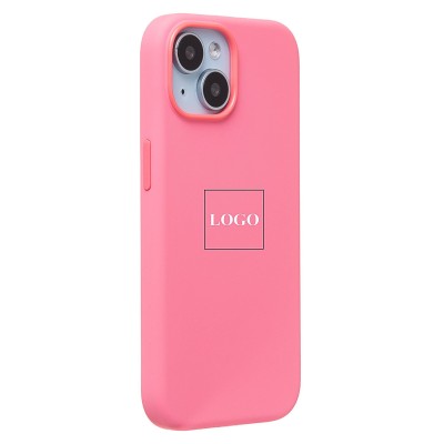 Чехол-накладка для Apple iPhone 15 (розовый) ORG Silicone Case SafeMag с анимацией