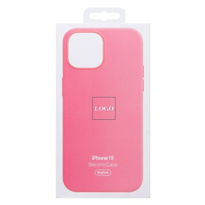 Чехол-накладка для Apple iPhone 15 (розовый) ORG Silicone Case SafeMag с анимацией