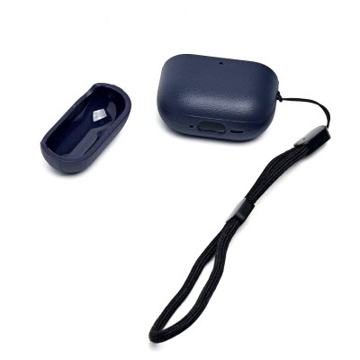 Чехол для кейса Apple AirPods (4-го поколения) экокожа (Темно-синий) PCP12