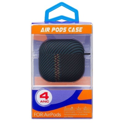 Чехол для Apple AirPods (4-го поколения) (Черный/Синий) Luxo Creative