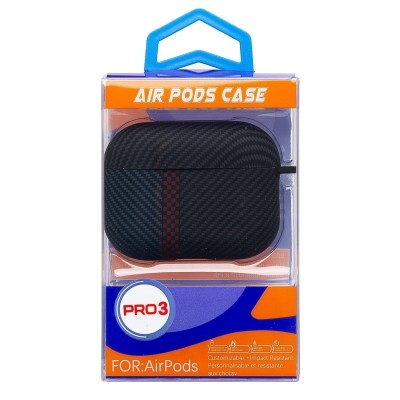 Чехол для Apple AirPods Pro 3 (2025) (120) (Черный/Синий) Luxo Creative