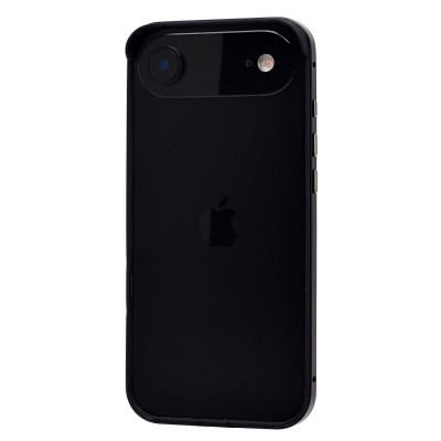 Чехол-бампер - металлический с силиконовыми бортами для Apple iPhone 17 Air (Черный)
