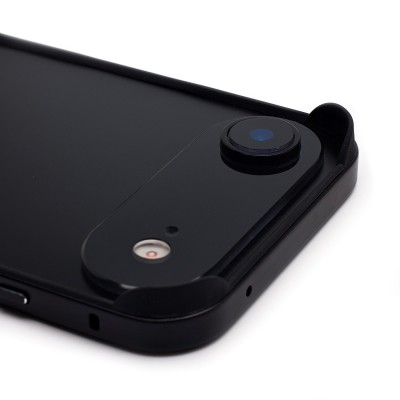 Чехол-бампер - металлический с силиконовыми бортами для Apple iPhone 17 Air (Черный)
