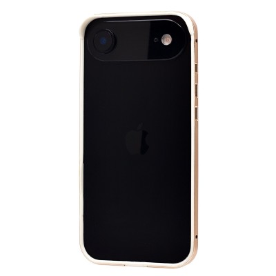 Чехол-бампер - металлический с силиконовыми бортами для Apple iPhone 17 Air (Облачно-белый)