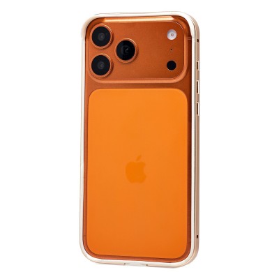 Чехол-бампер - металлический с силиконовыми бортами для Apple iPhone 17 Pro Max (Облачно-белый)