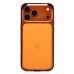 Чехол-бампер - металлический с силиконовыми бортами для Apple iPhone 17 Pro Max (Космический оранжевый)
