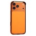 Чехол-бампер - металлический с силиконовыми бортами для Apple iPhone 17 Pro Max (Космический оранжевый)