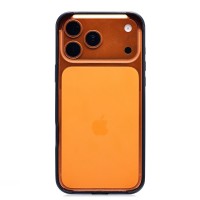 Чехол-бампер - металлический с силиконовыми бортами для Apple iPhone 17 Pro Max (Темно-синий)