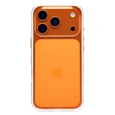 Чехол-бампер - металлический с силиконовыми бортами для Apple iPhone 17 Pro (Облачно-белый)