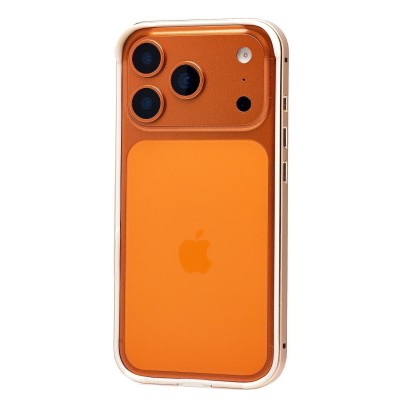 Чехол-бампер - металлический с силиконовыми бортами для Apple iPhone 17 Pro (Облачно-белый)