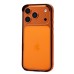 Чехол-бампер - металлический с силиконовыми бортами для Apple iPhone 17 Pro (Космический оранжевый)
