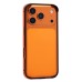 Чехол-бампер - металлический с силиконовыми бортами для Apple iPhone 17 Pro (Космический оранжевый)