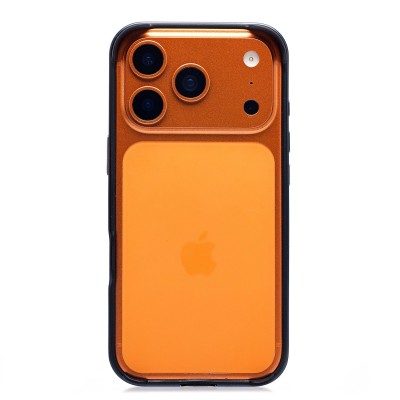 Чехол-бампер - металлический с силиконовыми бортами для Apple iPhone 17 Pro (Темно-синий)