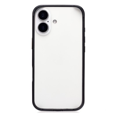 Чехол-бампер - металлический с силиконовыми бортами для Apple iPhone 17 (Черный)