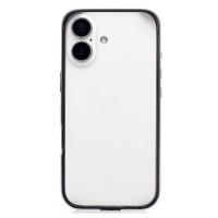 Чехол-бампер - металлический с силиконовыми бортами для Apple iPhone 17 (Туманно-синий)