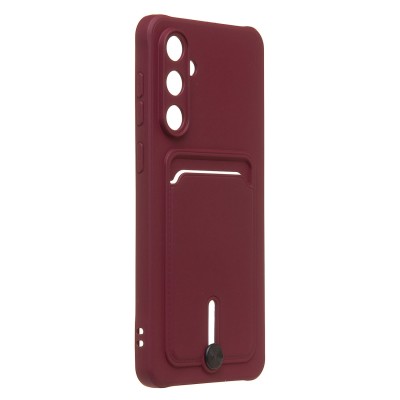 Чехол-накладка с картхолдером для Samsung M556E Galaxy M55 5G (Бордовый) SC304