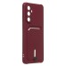 Чехол-накладка с картхолдером для Samsung M556E Galaxy M55 5G (Бордовый) SC304