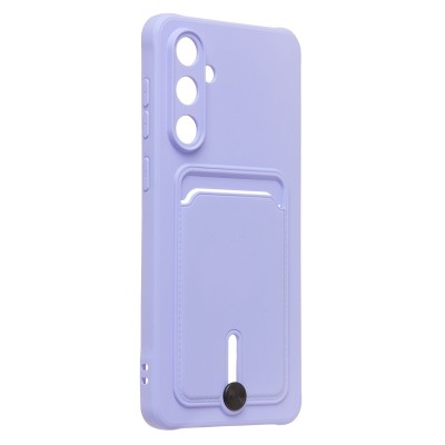 Чехол-накладка с картхолдером для Samsung M556E Galaxy M55 5G (Светло-фиолетовый) SC304