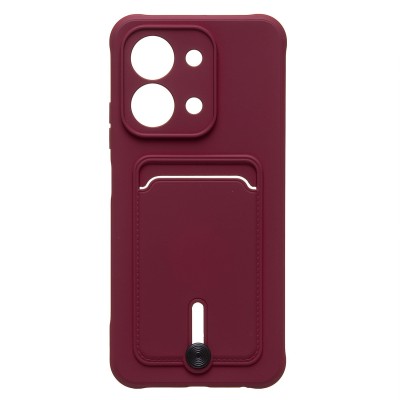Чехол-накладка с картхолдером для Xiaomi Redmi 15C (Бордовый) SC304