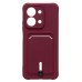 Чехол-накладка с картхолдером для Xiaomi Redmi 15C (Бордовый) SC304