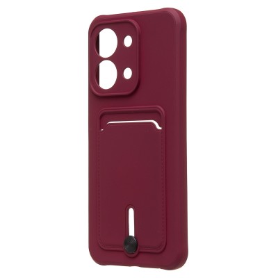 Чехол-накладка с картхолдером для Xiaomi Redmi 15C (Бордовый) SC304