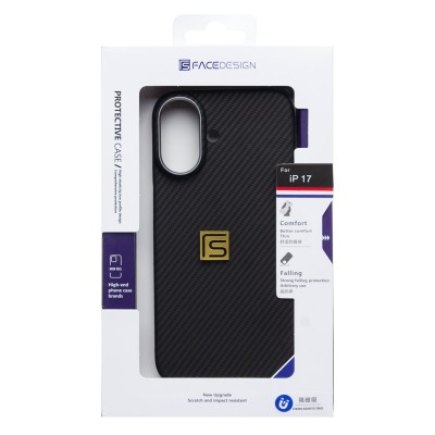 Чехол-накладка для Apple iPhone 17 (Черный) SM028 SafeMag Carbon