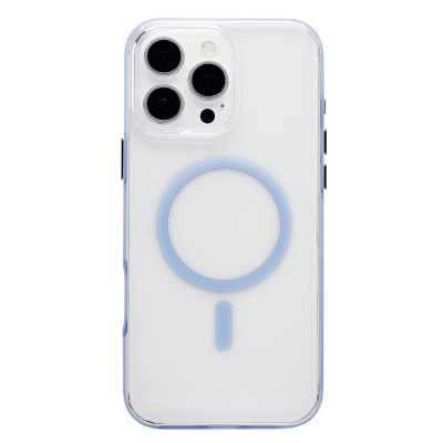 Чехол-накладка для Apple iPhone 16 Pro Max (Прозрачный/Синий) SM041 SafeMag