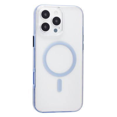 Чехол-накладка для Apple iPhone 16 Pro Max (Прозрачный/Синий) SM041 SafeMag